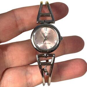 Anne Klein Ladies silver Tone Pendant Diamond Type Dainty Bangle Watch‎